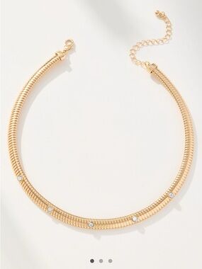 Anthropologie Gold Crystal-Accent Choker Necklace